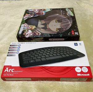 Microsoft Arc Keyboard J5D-00020 （ブラック）未使用品　【オマケ(立体マウスパッド(Rewrite 朱音)未使用品)付き】