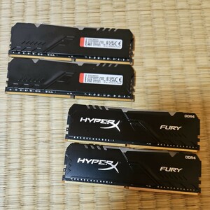 Kingston　パソコンメモリ　 DDR4　規格容量不明　4枚　動作未確認　ジャンク