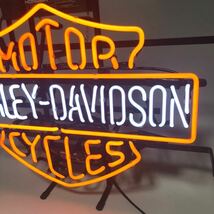 『本物ネオン管』ガラス★ハーレーダビットソン★ネオン看板Harley-Davidson アメリカン雑貨 ガレージ アメ車 世田谷ベース_画像5