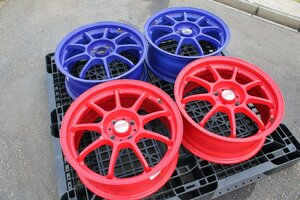 ☆【2H0327-7】 希少 O・Z RACING オーゼットレーシング ホイール ALLEGGERITA ツートン レッド ブルー 7J x 17H2 4H OFF+34 PCD100 現状品