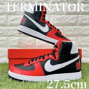 ナイキ ターミネーター ハイ 白 黒 赤 ホワイト ブラック レッド Nike Terminator High メンズスニーカー 27.5cm FN4442-001