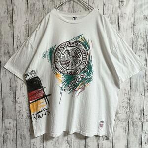 90's adidas アディダス USA製 ワールドカップ ドイツ代表 ビンテージTシャツ 白 2XL 90年代ヴィンテージ シングルステッチ HTK3578