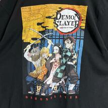 鬼滅の刃 海外版 プリント アニメTシャツ アニメT デーモンスレイヤー L 黒 ブラック US古着 アメカジ HTK3647_画像4