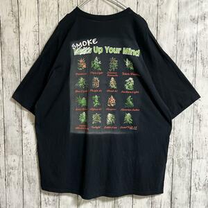 00's GILDAN マリファナ ガンジャ プリントTシャツ 大麻 黒 ブラック 3XL Y2K ビッグサイズ US古着 アメカジ HTK3683