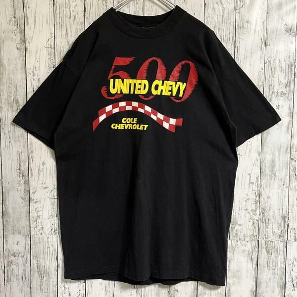 90's CHEVROLET シボレー ビンテージTシャツ USA製 アメリカ製 XL 黒 ブラック シングルステッチ 90年代ヴィンテージ US古着 HTK3697