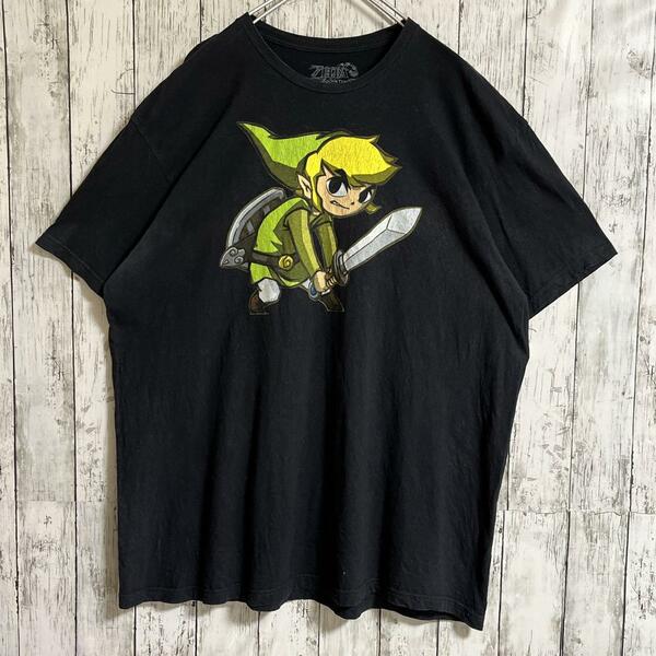 ZELDA ゼルダの伝説 リンク ゲームTシャツ 黒 ブラック 2XL ビッグサイズ US古着 アメカジ ビッグサイズ HTK3723