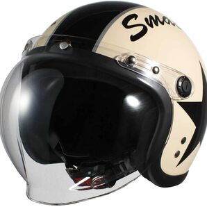 シンプソンヴェノムヘルメットＸＬ+スモールジェットヘルメット アイボリー/ブラック 54cm~57cm+ FODSPORTS バイクインカム(２個セット)の画像9