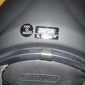 シンプソンヴェノムヘルメットＸＬ+スモールジェットヘルメット アイボリー/ブラック 54cm~57cm+ FODSPORTS バイクインカム(２個セット)の画像6