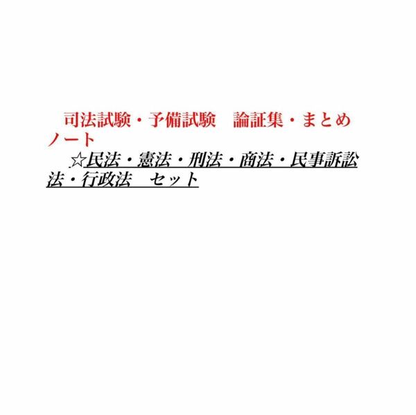 司法試験・予備試験　まとめノート　論証集