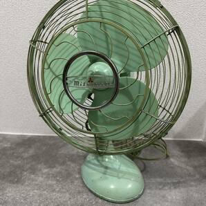 【1000円スタート】動作品 三菱 AC electric FAN 扇風機 昭和レトロ アンティーク ヴィンテージ 当時物 グリーン 緑 3枚羽根 MITSUBISHIの画像1