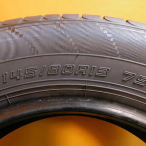 145/80R13 DUNLOP キャロル、スペーシア、アルト 製造年2022 4本 バリ溝★D77の画像2