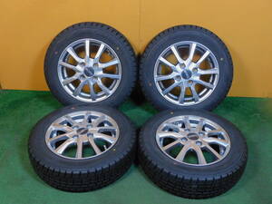 155/65R13 DUNLOP 製造年2020 4本 アルミホイール 13×4.00B 4×100 OFFSET:43 バリ溝★D109