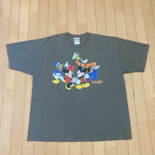 90〜00's Disney キャラクタープリント Tシャツ 刺繍タグ　ヴィンテージ ディズニー