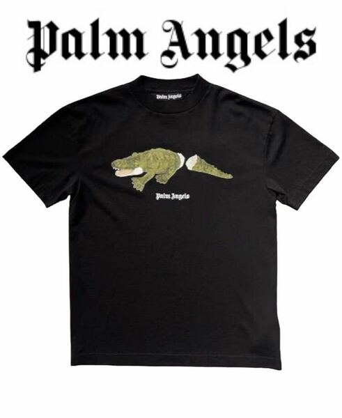 【希少レア】Palm Angels クロコダイル プリント Tシャツ ブラックL