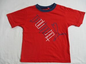 BF607【PUMA・プーマ】ロゴプリント　半袖　Ｔシャツ　男児　赤　120