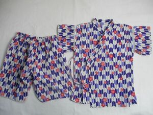 BF577[ Kansai fashion ream .] arrow .. pattern Gin Bay jinbei .... woman . purple 110