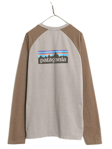 19年製 パタゴニア プリント ライトウェイト スウェット メンズ XL Patagonia 長袖Tシャツ ロンT P6 バックプリント 薄手 2トーン ラグラン