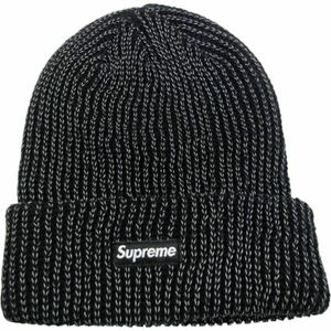 SUPREME シュプリーム 17AW Reflective Loose Gauge Beanie Black ビーニー ニット帽