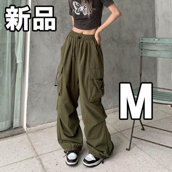 【大人気につき在庫わずか!次入荷未定!最終値下げ!新品未使用】レディース カーゴパンツ グリーン M 007240M