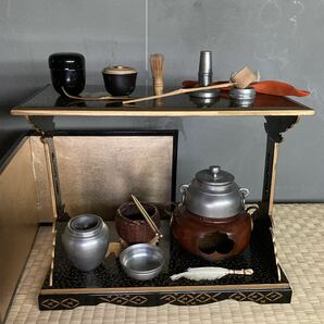 ミニチュア 茶道具 台子 大正期 雛道具 茶道 ままごとの画像2