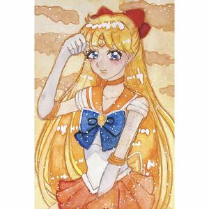 Art hand Auction Ilustración dibujada a mano Sailor Moon Sailor Venus, historietas, productos de anime, ilustración dibujada a mano