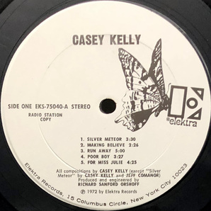 ★US ORIG 白プロモ LP★CASEY KELLY/1st 1972年 貴重プロモ資料付 裏JACKSON BROWNと称されたSSW名作 最初期プレス 高音質盤 PROMO WLPの画像3