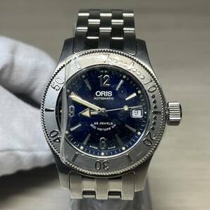 【YH-8524】未使用保管品 ORIS オリス ビッグクラウン ダイバー200ｍ 7502 AT 自動巻 黒文字盤 デイト メンズ腕時計 稼働品の画像1