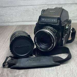 【YH-8615】中古現状品 MAMIYA M645 中判カメラ フィルムカメラ 1:2.8 f=80mm 1:1.8 f=55mm マミヤ レンズ２個 セット ストラップ付