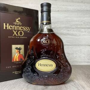 【YH-8742】未開栓 Hennessy XO COGNAC ヘネシー X.O ブランデー コニャック 黒キャップ クリアボトル 700ml 40% 箱付き