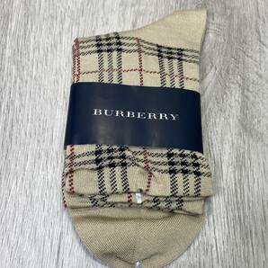 ●【YH-8776】未使用保管品 BURBERRY バーバリー 靴下 ソックス ノバチェック柄 ベージュ系 23～24cm 日本製 レディースの画像1