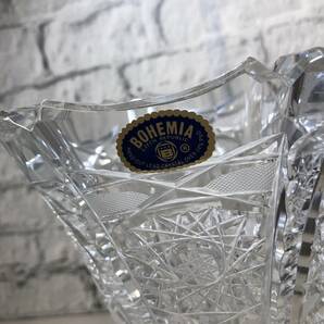 【YH-8787】未使用保管品 BOHEMIA ボヘミアン クリスタル グラス チェコスロバキア 花瓶の画像6