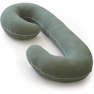 オーガニック妊娠枕 C字型マタニティボディ枕 グリーン 抱き枕 大きい