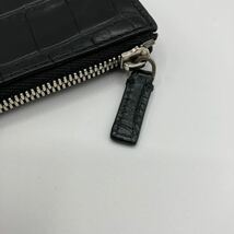 【希少/美品】1円 BALENCIAGA バレンシアガ フラグメントケース カードケース 小銭入れ 財布 クロコ型押し レザー メンズ ロゴ ブラック 黒_画像7