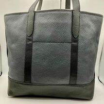 【A4収納可/極美品】1円 COACH コーチ トートバッグ ハンド ビジネス レザー 本革 シボ メンズ バイカラー ブラック ネイビー 肩掛け◎_画像3