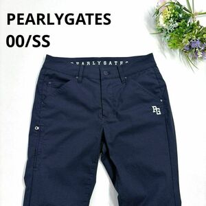 パーリーゲイツ　00/SS ロングパンツ　ネイビー　チェック　春夏　ゴルフ　PEARLY GATES