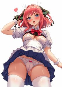 11 五等分の花嫁 中野二乃 A4 アート ポスター イラスト 同人 美少女 ファン アート アニメ セクシー