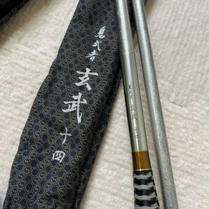 【レア中古美品】ヘラブナ竿 Daiwa ダイワ 鬼武者 玄武 14 収納袋付き 極上品 曲がり/割無し 使用感ほとんど無いの画像1