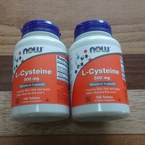 2個 L-Cysteine 500mg 100粒 NOW FOODS ナウフーズ サプリメント 美容 サプリ システイン 美白