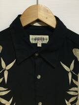 CAMPIA アロハシャツ ハワイアン レーヨン半袖シャツ 黒 メンズM大きめ 良品綺麗_画像3