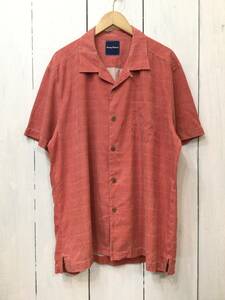 TOMMY BAHAMA トミーバハマ シルクシャツ アロハシャツ ハワイアン 単色シルク 半袖開襟シャツ メンズXL 良品