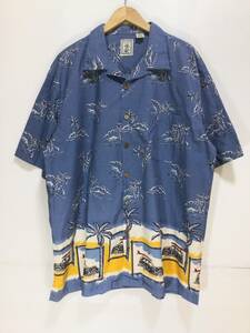 ROUNDTREE&YORKE アロハシャツ ハワイアン コットン半袖開襟シャツ メンズXXL 大きめ 良品綺麗 