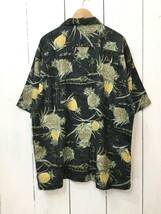 TOMMY BAHAMA トミーバハマ 美品 シルクシャツ アロハシャツ ハワイアン メンズL 大きめ 黒系 良品綺麗_画像9