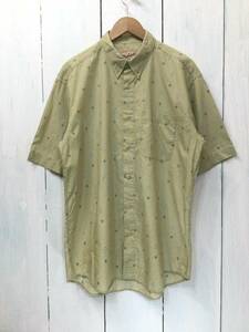 WOOLRICH ウールリッチ コットン半袖シャツ 柄シャツ ペルー製 メンズL 良品少汚れ 