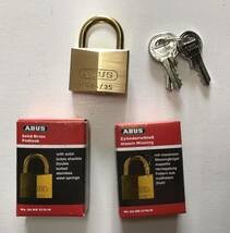 【最安値＆送料無料】【2個セット】【35mm】ABUS 南京錠 ヨーロッパNO.1 ロックブランド ドイツ 頑丈 精巧_画像1