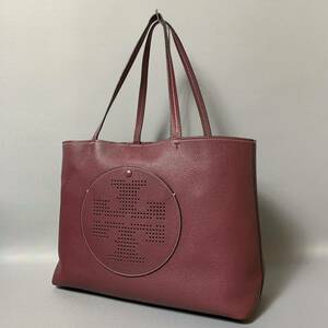 64B27｜美品｜トリーバーチ トートバッグ レザー ワインレッド