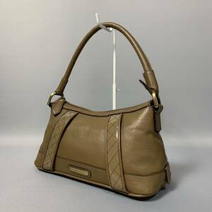 64B32l прекрасный товар l Burberry ручная сумочка кожа Brown 