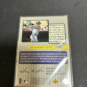 1998 Upper Deck A Piece of the Action 1 TODD HOLLANDSWORTH GAME USED BATトッド・ホランズワース バットカードの画像4