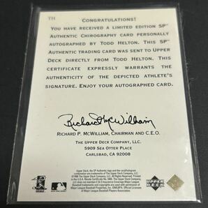 1998 SP Authentic Chirography Todd Helton autograph auto トッド ヘルトン サインの画像5
