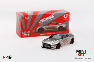 49 MINI GT 1/64 LB★WORKS 日産 GT-R R35 タイプ1 リアウイング バージョン2 サテンシルバー ワイルドスピード F1 箱 スーパーGT ドリフト