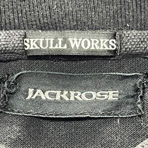 スカルワークス【SKULL works】JACK ROSE ジャックローズ 黒ポロシャツ・コットン100%・予備ボタン付き 半袖ポロシャツ 黒 の画像4